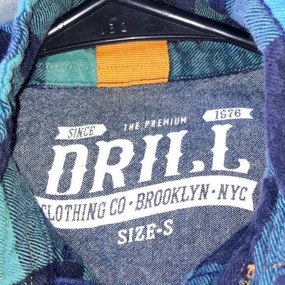 DRILL blue and green flannel - Picture 6 of 7